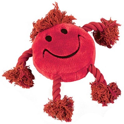 Happy Faces - czerwona pluszowa zabawka dla psa