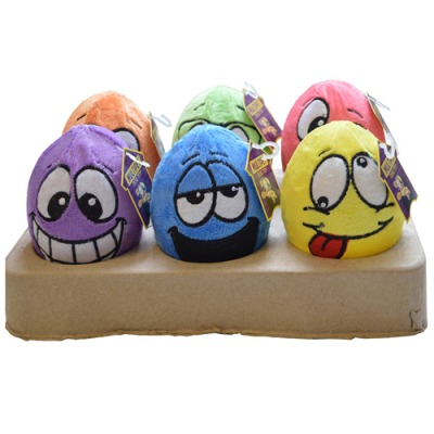 Kolorowe zabawki dla psów - kształt zabawnych pluszowych jaj