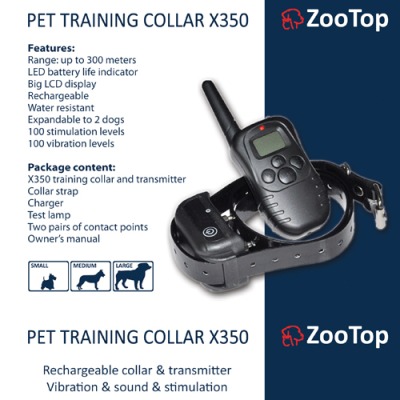 X350 dwie elektryczne obroże do: tresura psów z  ZooTop