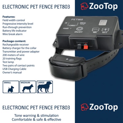 ZooTop PET803 zagroda - elektryczny pastuch dla dwóch psów
